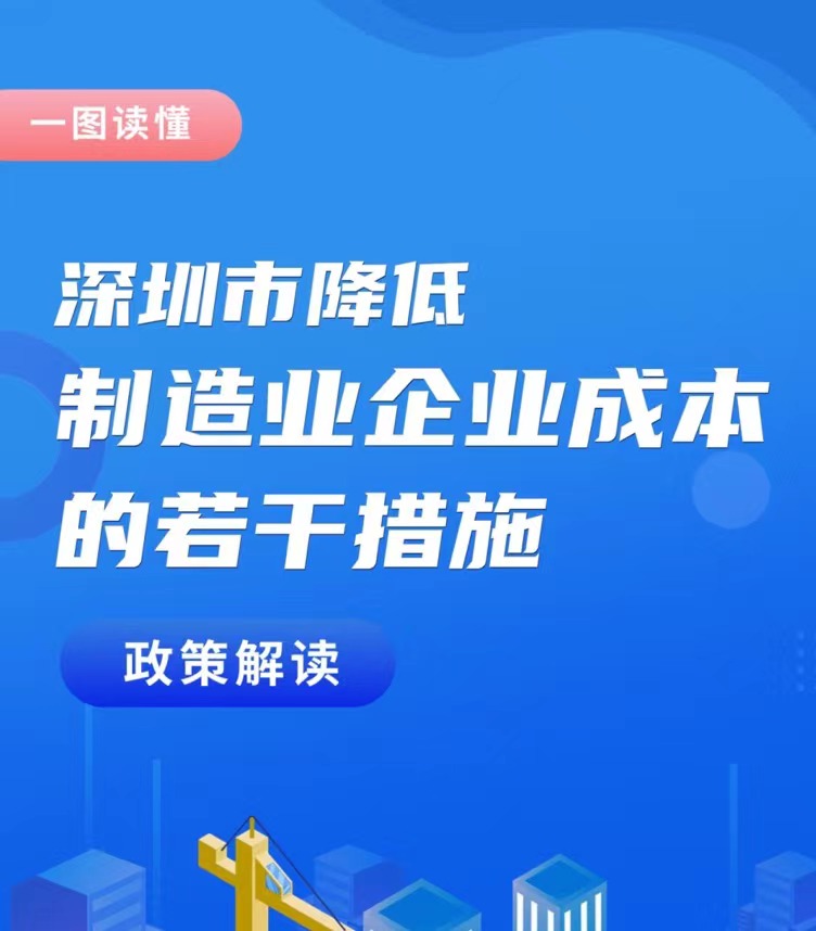 一圖讀懂|深圳市降低制造業企業成本的若干措施